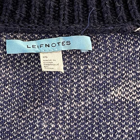 Anthropologie Leifnotes Blue Black White Bird Flying Sweater Cardigan Size XS - Picture 10 of 12